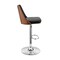 Armen Living Jacob Adjustable Swivel Black Faux Leather and Walnut Wood Bar Stool with Chrome Base LCJBBAWABL - alternate 3